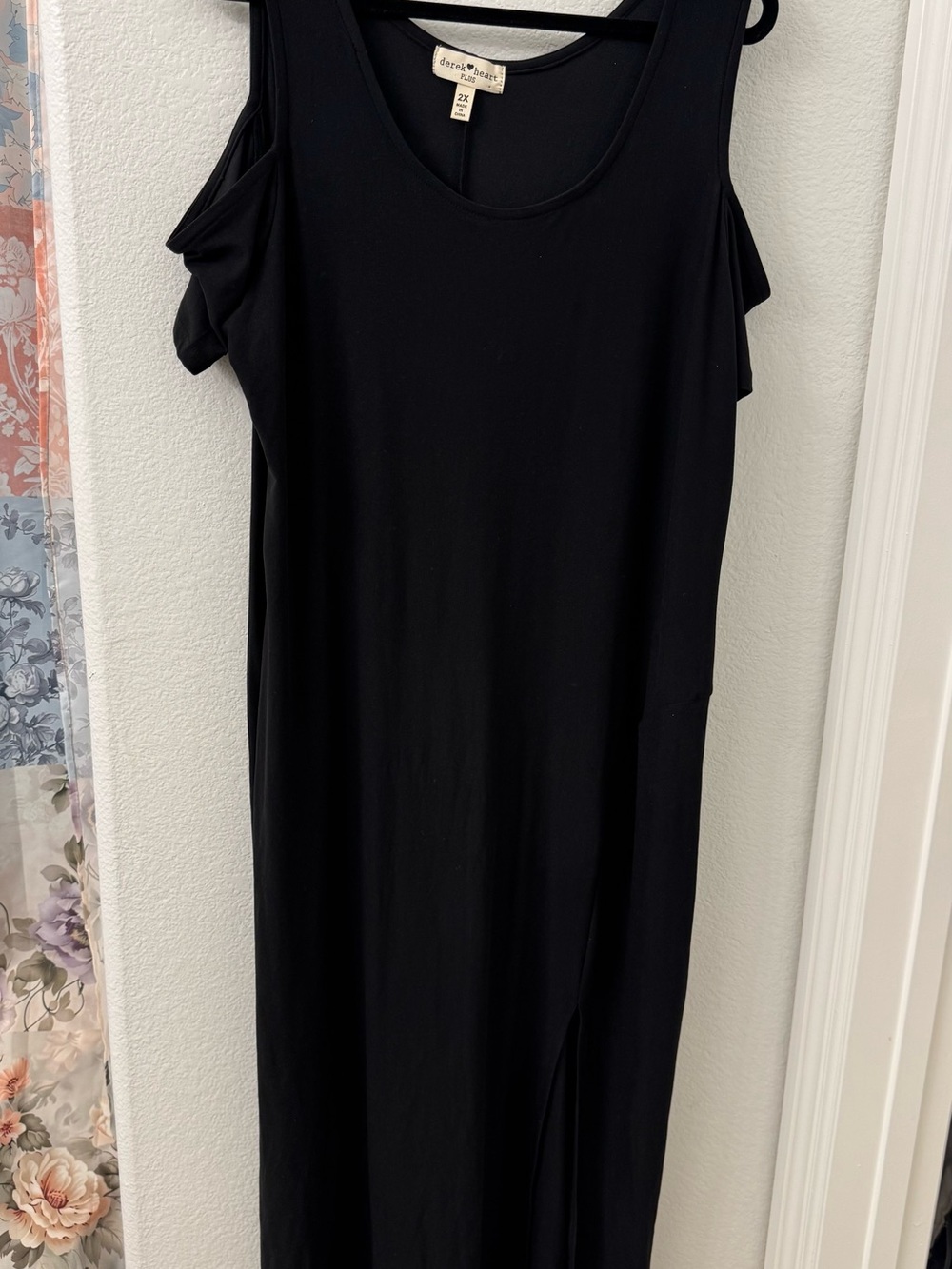 NWT Derek Heart Plus Black Cold-Shoulder Maxi Dress 2X Women’s